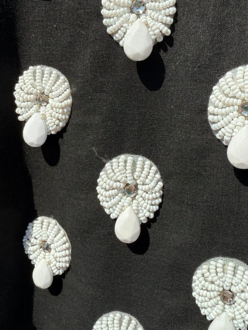 Vintage 60s O'Brien's Sleeveles Beaded Pleated Chiffon Cocktail Dress Medium - Picture 6 of 16